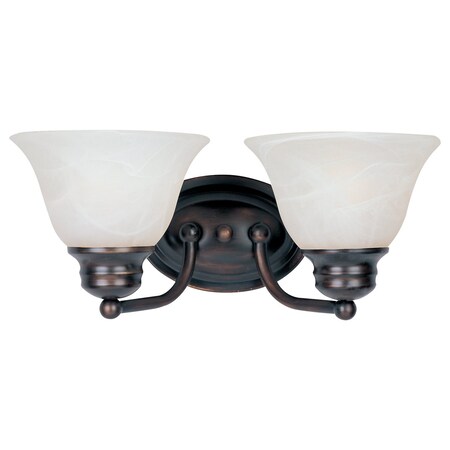 Maxim Two Light Oil Rubbed Bronze Marble Glass Vanity 2687MROI
